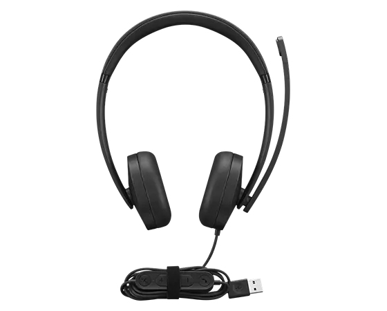 Audífono Lenovo 4XD1P83425 audífono y auriculare Auriculares Alámbrico Diadema Llamadas/Música USB tipo A Negro