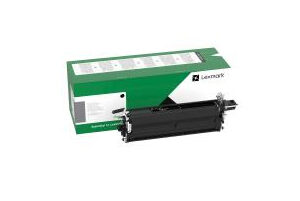 JFM Technology Lexmark toner cartridge with its green and white box shown beside it ready for replacement in a printer