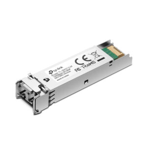 JFM Technology TP Link SFP network transceiver module with metal housing and edge connectors