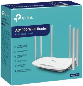 Red TP Link AC1900 DualBand WiFi Router