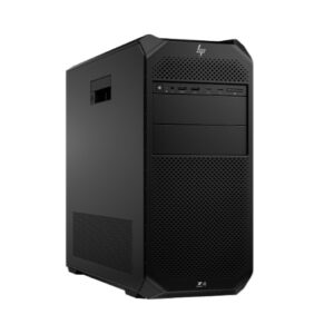JFM Technology Black hp z4 workstation tower facing front right featuring front usb ports and drive bays