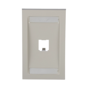 PANDUIT CFPE1IWY Placa de Pared Vertical Ejecutiva, Salida Para 1 Puerto Mini-Com, Con Espacios Para Etiquetas, Color Blanco Mate