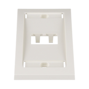 PANDUIT CFPE2IWY Placa de Pared Vertical Ejecutiva, Salida Para 2 Puertos Mini-Com, Con Espacios Para Etiquetas, Color Blanco Mate