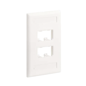 PANDUIT CFPL4IWY Placa de Pared Vertical Clásica, Salida Para 4 Puertos Mini-Com, Con Espacios Para Etiquetas, Color Blanco Mate