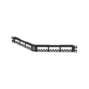 PANDUIT CPA24BLY Panel de Parcheo Modular Mini-Com (Sin Conectores), Angulado, Totalmente Blindado, de 24 puertos, 1UR