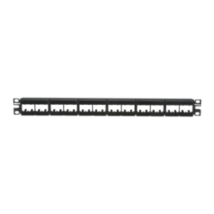PANDUIT CPPL24WBLY Panel de Parcheo Modular Mini-Com (Sin Conectores), Plano, Sin Blindaje, Con Etiqueta y Cubierta, de 24 puertos, 1UR