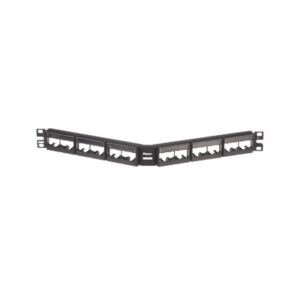 PANDUIT CPPLA24WBLY Panel de Parcheo Modular Mini-Com (Sin Conectores), Angulado, Sin Blindaje, Con Etiqueta y Cubierta, de 24 puertos, 1UR