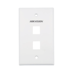 HIKVISION DS-1FPA2-A Placa de Pared (Face Plate) / 2 Puertos / Color Blanco / Caja con 20 Piezas / ABS