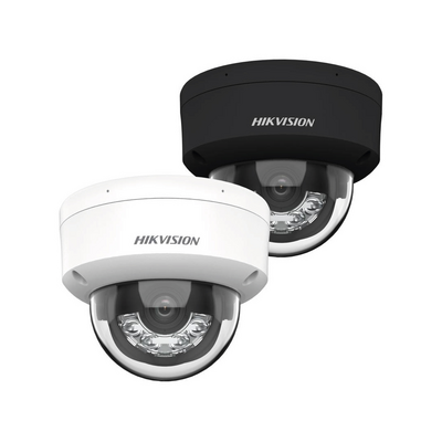 JFM Technology Two hikvision dome security cameras black and white angled for surveillance coverage