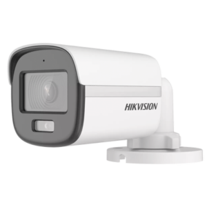 HIKVISION DS2CE10KF0TPFS Bala TURBOHD 3K (5MP) / Lente 2.8 mm / Micrófono Integrado / Imagen a Color 24/7 / Luz Blanca 20m / Exterior IP67 / dWDR / 4 Tecnologías / Plastico