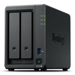 SYNOLOGY DS725PLUS NAS Synology DiskStation DS725+ | 2 Bahías | Expandible hasta 7 Unidades | 2 Ranuras M.2 NVMe | Puerto 2.5GbE | Rendimiento 276 MB/s Lectura / 224 MB/s Escritura | Compatible con Unidades de Expansión DX525 | Garantía de 3 Años