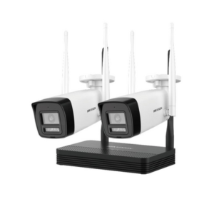 HIKVISION DSJ142I/NKS422W0H KIT 2 Cámaras Bala 2 Megapíxeles / 1 Grabadora Wi-Fi / Hasta 512 GB de Almacenamiento (No Incluye Memoria SD) / Incluye Fuente y Cable RJ45