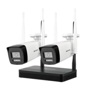 HIKVISION DSJ142I/NKS424W02H KIT 1 Cámaras Bala 4 Megapíxeles / 1 Cámara Turret 4 Megapixeles / 1 Grabadora Wi-Fi / Hasta 512 GB de Almacenamiento (No Incluye Memoria SD) / Incluye Fuente y Cable RJ45
