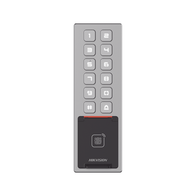 JFM Technology Keypad access controller with 12 numeric buttons and a card reader at bottom used for secure entry