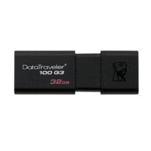 JFM Technology DataTraveler 100 G3 USB flash drive 32 GB black with cap inserted on the right