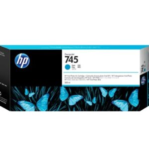 Hp designjet 745 cyan ink cartridge box with blue butterfly pattern on the lower panel packaging design