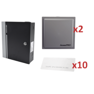 HIKVISION KIT280412RF KIT Panel de Control DS-K2804 con 2 Lectores de Largo Alcance UHF PRO12RF y 10 Tags Adheribles ACCESSTAGV2