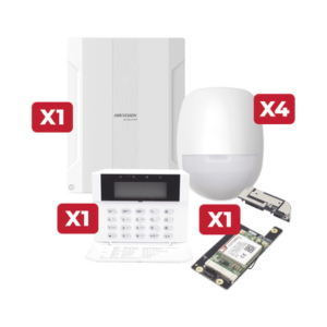 HIKVISION KIT48EP-TPS4G Kit de Alarma Ax Hybrid Pro de 48 zonas/ Incluye Panel / Comunicador 3G/4G / Teclado Programador y 4 Detector PIR