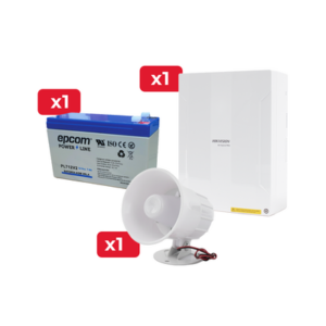 HIKVISION KIT-H64-SB Kit de Alarma DSPHA64LP / Sirena / Batería de Respaldo