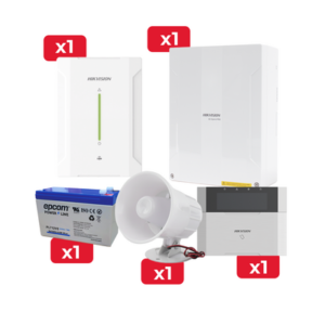 HIKVISION KITH64TSBEI Kit de Alarma DSPHA64LP / Teclado / Sirena / Expansor de Zonas Inalámbricas / Batería de Respaldo