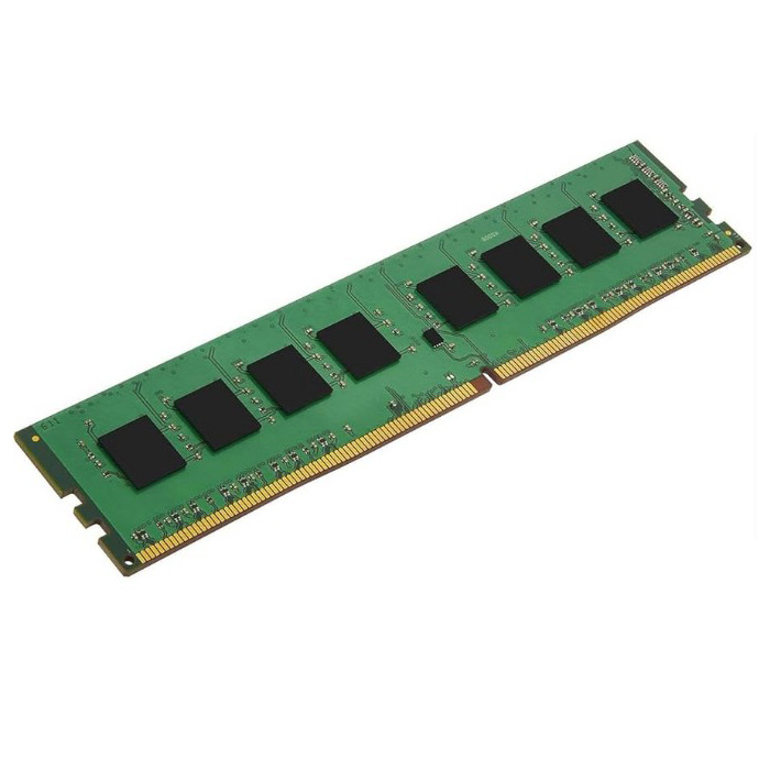 JFM Technology Green desktop ram module dimm with gold edge connector and black memory chips on one side