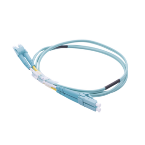 LINKEDPRO BY EPCOM LP-FOM4-LCLC-R01 Jumper de Fibra Óptica Multimodo OM4 50/125 LC-LC OFNR (Riser), 2.0 mm, Dúplex, Aqua, 1 metro