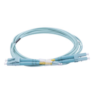 LINKEDPRO BY EPCOM LP-FOM4-LCLC-R02 Jumper de Fibra Óptica Multimodo OM4 50/125 LC-LC OFNR (Riser), 2.0 mm, Dúplex, Aqua, 2 metros