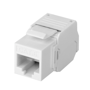 LINKEDPRO BY EPCOM LP-KJ-610-TTWH Módulo Jack Keystone Cat6 (toolless), con terminación en ángulo 180 º Color Blanco, Compatible con Faceplate y Patchpanel Linkedpro