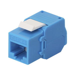 LINKEDPRO BY EPCOM LP-KJ-6A-TTBU Módulo Jack Keystone Cat6A (toolless), con terminación en ángulo 180 º Color Azul, Compatible con Faceplate y Patchpanel Linkedpro
