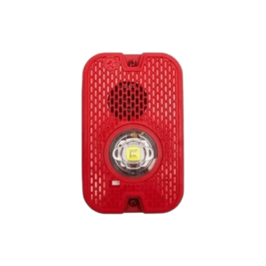 SYSTEM SENSOR P2GRKLED Sirena con Lámpara LED Estroboscópica / a 2 Hilos / Montaje en Pared / 12 o 24 Vcd / Configuración Estroboscópica Seleccionable / Texto en Inglés / Color Rojo