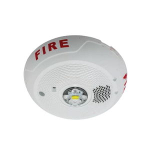 SYSTEM SENSOR PC2WLED Sirena con Lámpara LED Estroboscópica / 2 Hilos / Montaje en Techo / 15 Hasta 117 Candelas / Temporal 3 Alto y Bajo / Tamper Integrado / Texto en Español / Color Blanco