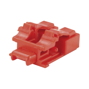 PANDUIT PSL-LCAB Kit de 10 Dispositivos para Bloquear Puertos de Fibra Óptica LC Duplex, Color Rojo, Incluye Llave de Extracción