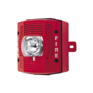 SYSTEM SENSOR SP-SRK Bocina con Lámpara Estroboscópica para Exterior, con Configuración Estroboscópica Seleccionable, Color Rojo
