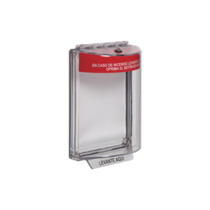STI STI-13010FR-ES Cubierta Universal Transparente, Texto de Incendio en Español