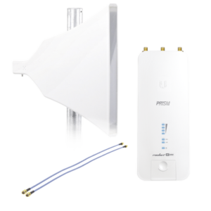 UBIQUITI TXP5ACHA16 Kit de Radio Estación Base airMAX AC GEN2 + Antena Asimétrica de 90 °, 16 dBi, tipo cuerno, 4.9-6.5 GHz, incluye Jumper