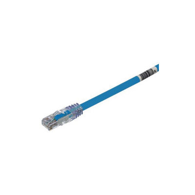 JFM Technology Blue ethernet patch cable with a clear rj 45 connector