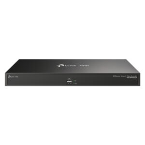 Front view of a TP Link VIGI 32 channel Network Video Recorder NVR with USB ports on the front panel