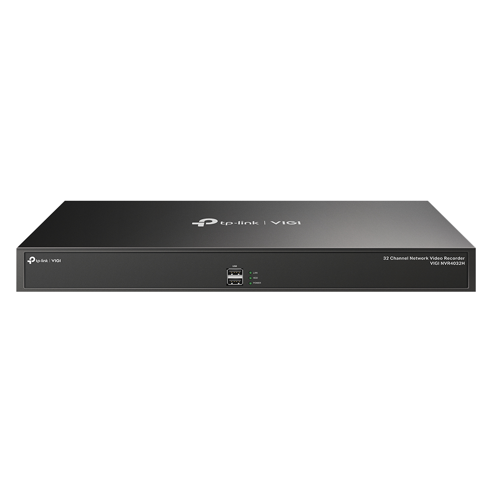 JFM Technology Front view of a tp link vigi 32 channel network video recorder nvr with usb ports on the front panel