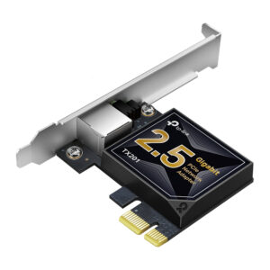 JFM Technology PCIe network adapter card with a built in 25 Gbps Ethernet interface and a metal mounting bracket
