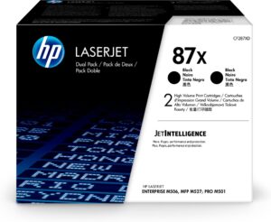 Tóner HP Paquete de 2 cartuchos originales de tóner de alta capacidad LaserJet 87X negro