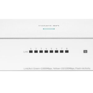 JFM Technology Front view of a Switch Series 1430 network switch with eight LED indicators labeled Link 18 and a small activity icon on the front panel