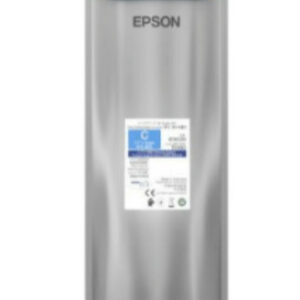 JFM Technology Tall gray Epson cartridge with a blue top handle standing upright with a label in the middle