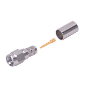 RF INDUSTRIES,LTD RSA-3000-X Conector SMA Macho de Anillo Plegable para Cables LMR-240, RG-8/X, 9258, Niquel/Oro/Teflón.